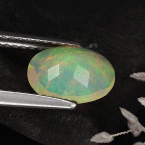 Opale jaune naturelle coupe ovale, 0,82 ct, translucide