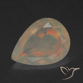 1.66ct Naturel Multicolore Opale, En forme de poire, Transparent
