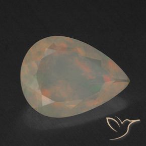 Opale Multicolore naturelle En forme de poire, 1.66 ct, Transparent
