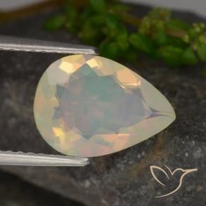 Opale Multicolore naturelle En forme de poire, 1.56 ct, Transparent