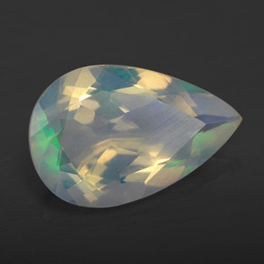 Opale multicolore naturelle en forme de poire, 2,12 ct, transparent