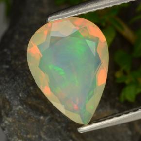 Opale jaune naturelle en forme de poire, 1,42 ct, transparent