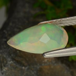Opale jaune naturelle en forme de poire, 1,42 ct, transparent