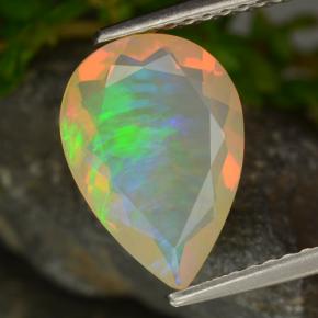 Opale jaune naturelle en forme de poire, 1,49 ct, transparent