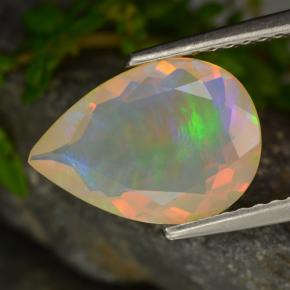Opale jaune naturelle en forme de poire, 1,49 ct, transparent