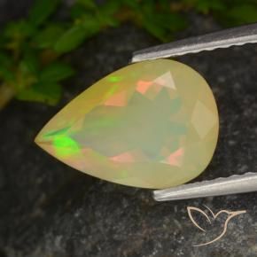 Opale Multicolore naturelle En forme de poire, 1.33 ct, Transparent