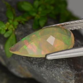 Opale jaune naturelle en forme de poire, 1,32 ct, transparent