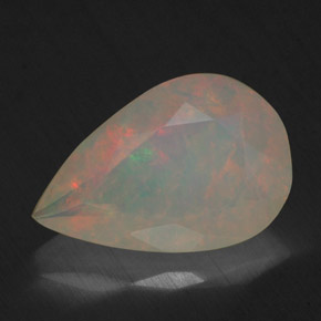 Opale multicolore naturelle en forme de poire, 1,74 ct, transparent