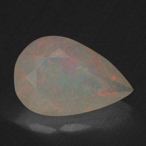 Opale multicolore naturelle en forme de poire, 1,74 ct, transparent