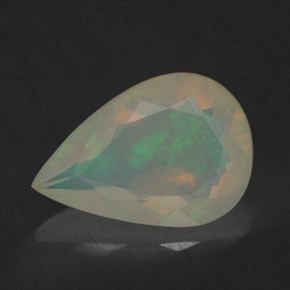 Opale multicolore naturelle en forme de poire, 1,45 ct, translucide