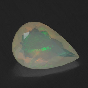 Opale multicolore naturelle en forme de poire, 1,45 ct, translucide