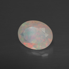 Opale multicolore naturelle coupe ovale, 1,83 ct, transparent