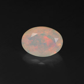Opale multicolore naturelle coupe ovale, 1,54 ct, transparent