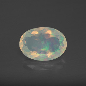 Opale multicolore naturelle coupe ovale, 1,92 ct, transparent