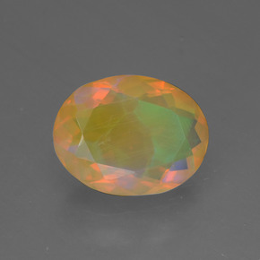 Opale multicolore naturelle coupe ovale, 1,29 ct, translucide