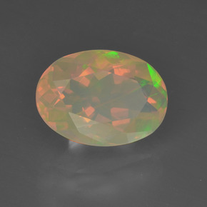 Opale multicolore naturelle coupe ovale, 1,64 ct, transparent