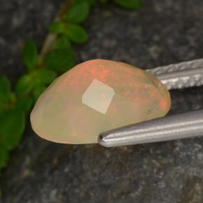 Opale multicolore naturelle coupe ovale, 1,37 ct, translucide