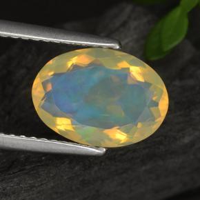 Opale jaune naturelle coupe ovale, 1,65 ct, transparent