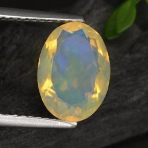 Opale jaune naturelle coupe ovale, 1,65 ct, transparent