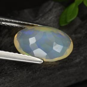 Opale jaune naturelle coupe ovale, 1,65 ct, transparent