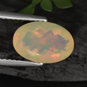 Opale multicolore naturelle coupe ovale, 1,55 ct, translucide