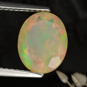 Opale jaune naturelle coupe ovale, 1,64 ct, translucide
