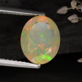 Opale multicolore naturelle transparent, 1,59 ct, transparent / translucide