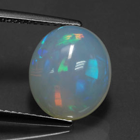 Opale multicolore naturelle transparent, 3,89 ct, transparent / translucide
