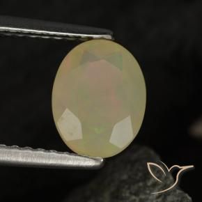 Opale Multicolore naturelle ovale, 0.97 ct, Transparent / Translucide