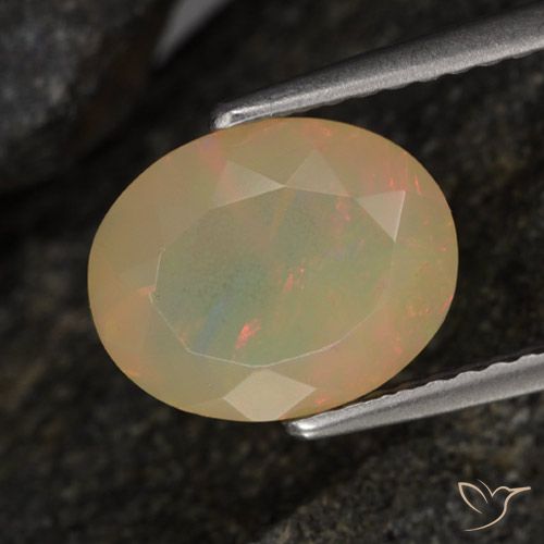 1.45ct Naturel Multicolore Opale, ovale, Translucide