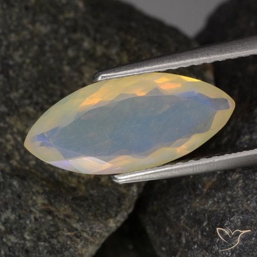 1.61ct Naturel Multicolore Opale, Marquise, Transparent