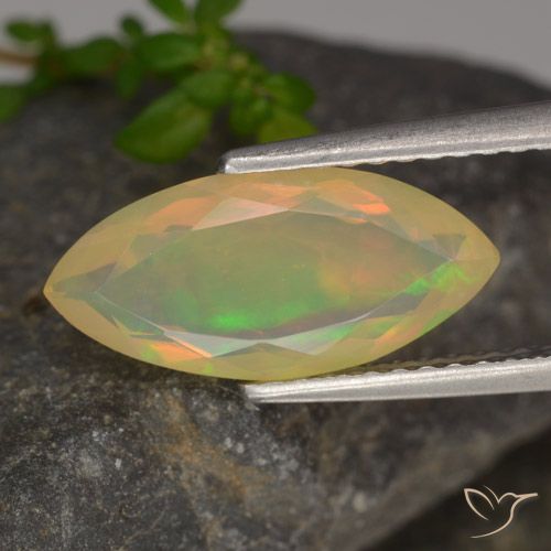 1.35ct Naturel Multicolore Opale, Marquise, Transparent