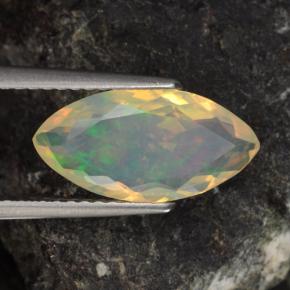 Opale multicolore naturelle marquise, 1,34 ct, transparent