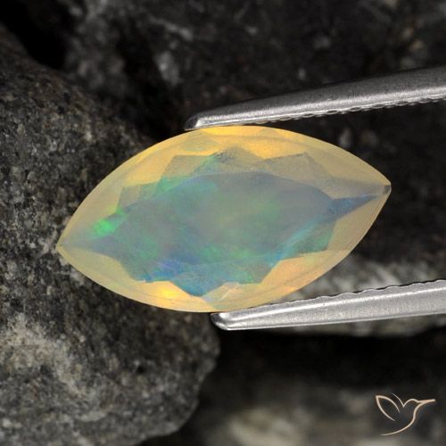 0.98ct Naturel Multicolore Opale, Marquise, Transparent