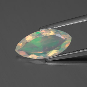 Opale multicolore naturelle marquise, 1,26 ct, transparent