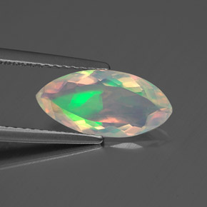 Opale multicolore naturelle marquise, 1,26 ct, transparent