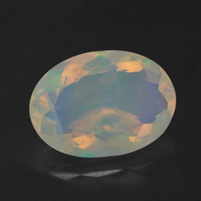 Opale multicolore naturelle coupe ovale, 1,67 ct, transparent