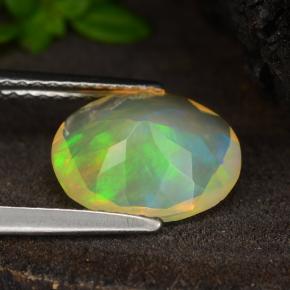 Opale jaune naturelle coupe ovale, 1,64 ct, transparent