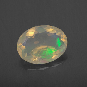 Opale multicolore naturelle coupe ovale, 1,34 ct, transparent