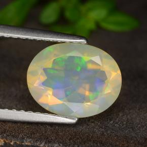 Opale jaune naturelle coupe ovale, 1,47 ct, transparent