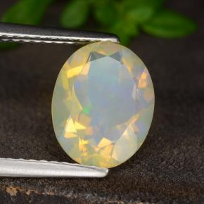 Opale jaune naturelle coupe ovale, 1,47 ct, transparent
