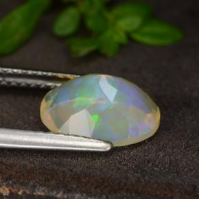 Opale jaune naturelle coupe ovale, 1,47 ct, transparent