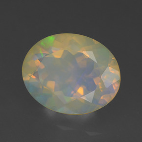 Opale multicolore naturelle coupe ovale, 1,68 ct, transparent