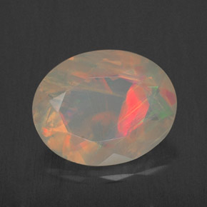 Opale multicolore naturelle transparent, 1,52 ct, transparent / translucide