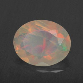 Opale multicolore naturelle transparent, 1,52 ct, transparent / translucide