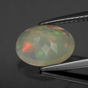 Opale multicolore naturelle transparent, 1,23 ct, transparent / translucide