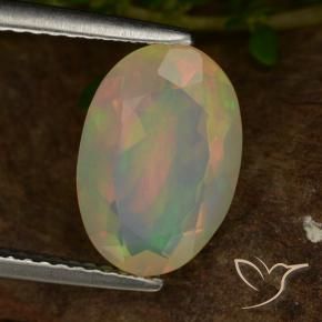 Opale Multicolore naturelle ovale, 1.83 ct, Transparent