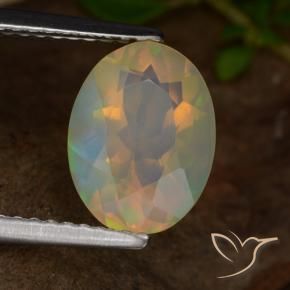 Opale Multicolore naturelle ovale, 1.53 ct, Transparent
