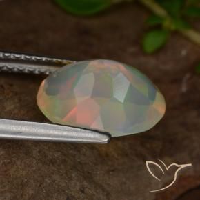 Opale Multicolore naturelle ovale, 1.53 ct, Transparent