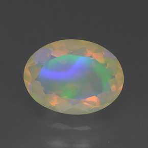 Opale multicolore naturelle coupe ovale, 1,64 ct, transparent